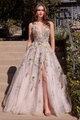 Multicolor Floral A-Line Gown-2