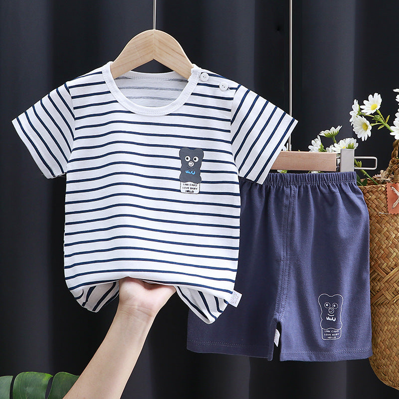 Children's Short-sleeved Suit Pure Cotton