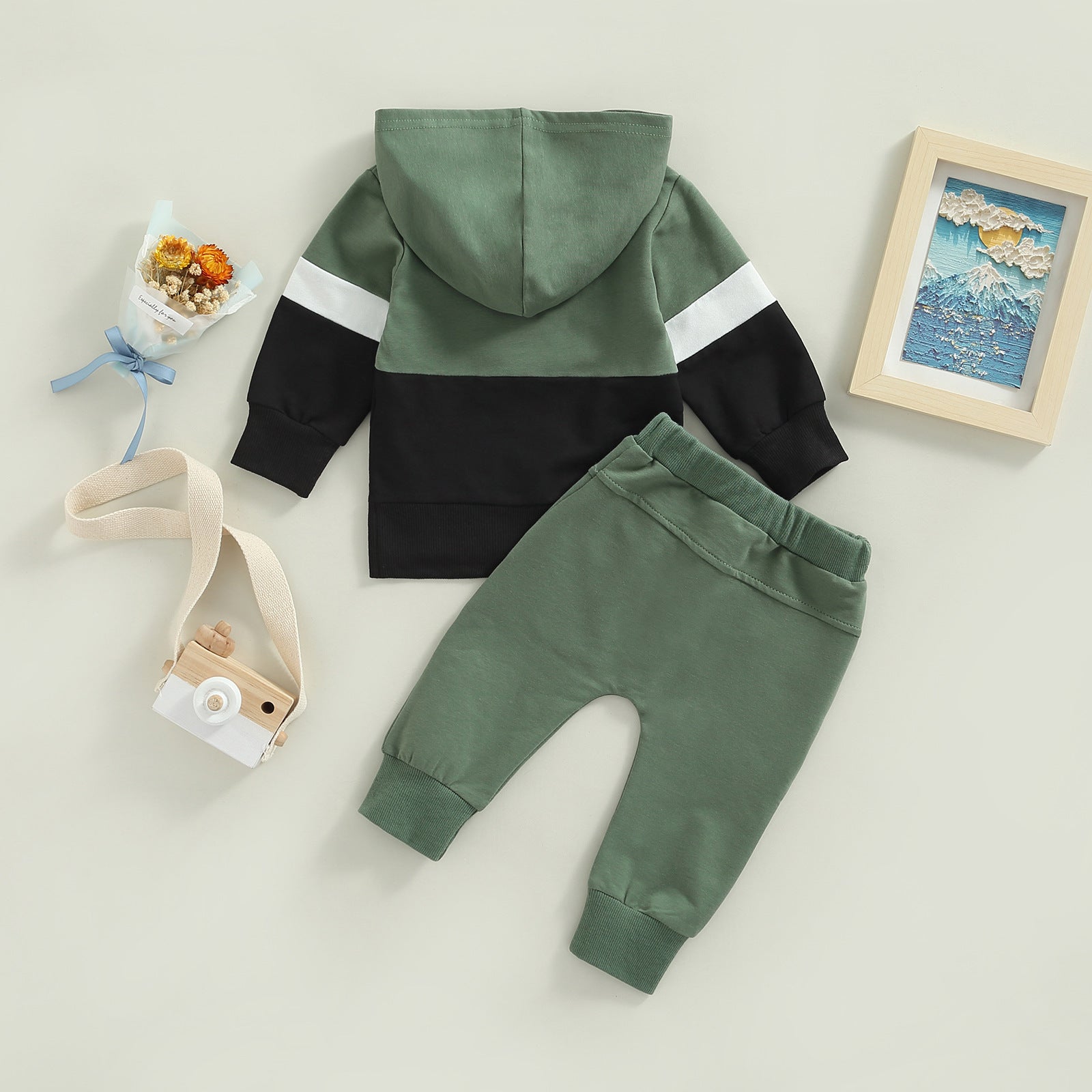 Boys And Girls Hooded Casual Long Sleeve Stitching Hoodie Autumn Children's Suit