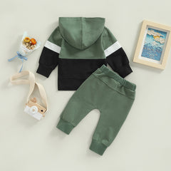 Boys And Girls Hooded Casual Long Sleeve Stitching Hoodie Autumn Children's Suit
