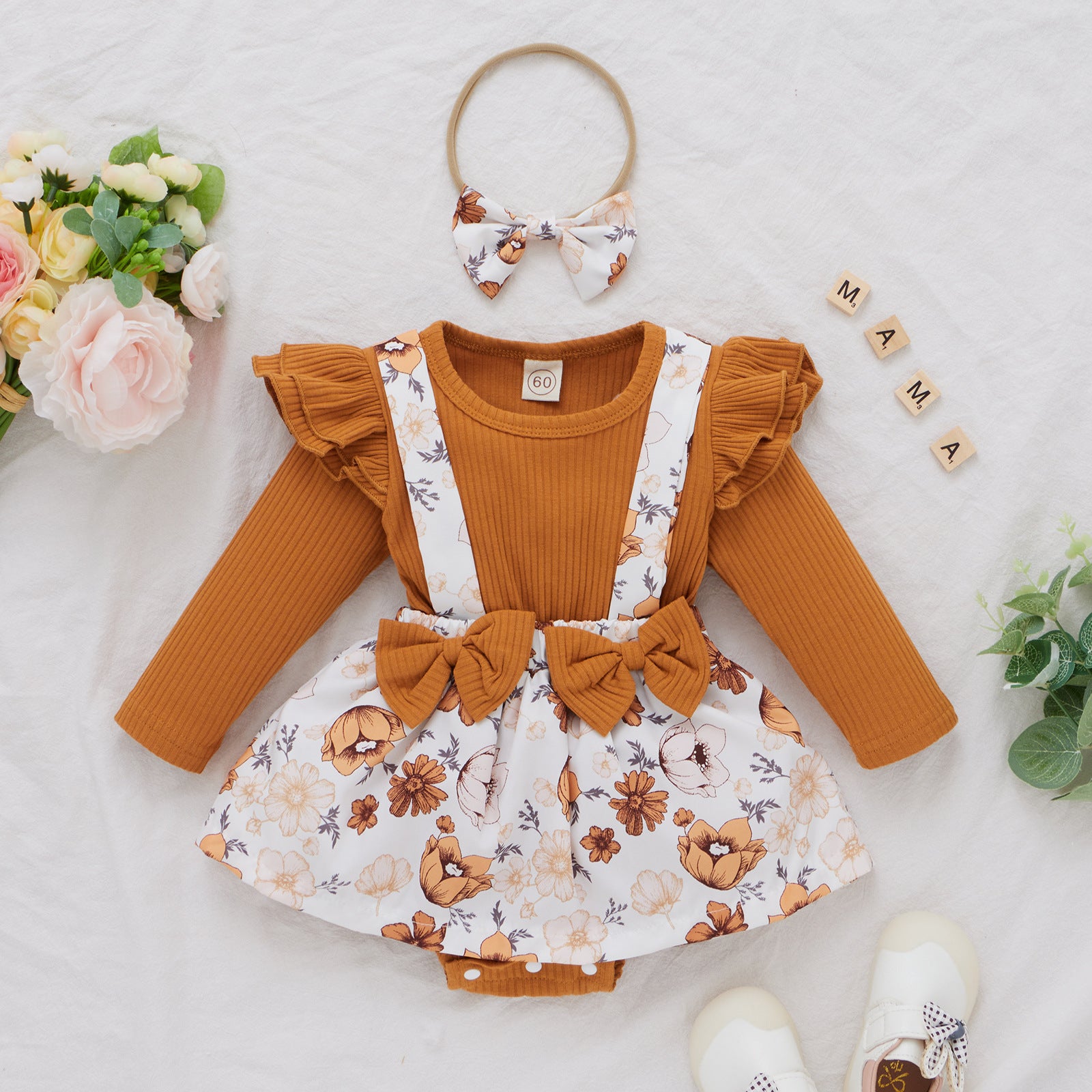 Children's Triangle Jumpsuit Without Hooded Long-sleeved Straps