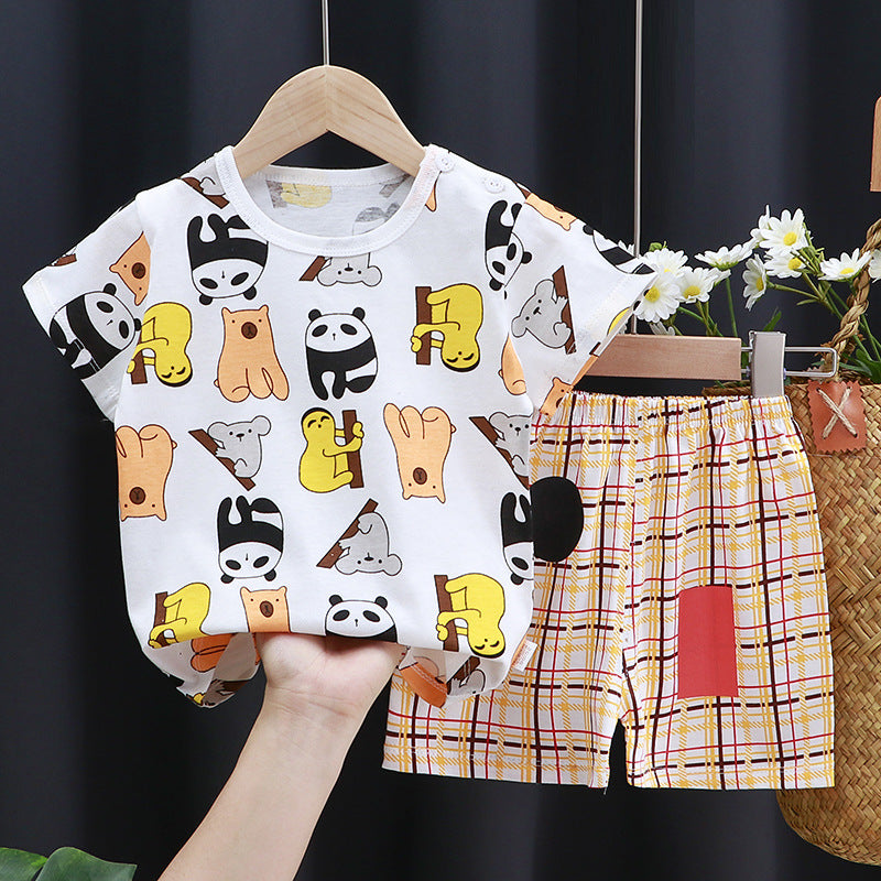 Children's Short-sleeved Suit Pure Cotton
