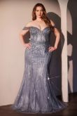 Off The Shoulder Beaded Curve Gown-1