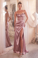 Daisy Embellished Satin Corset Gown-2