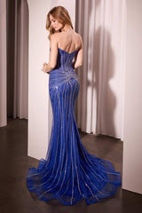 Fitted Strapless Embellshed Gown-1
