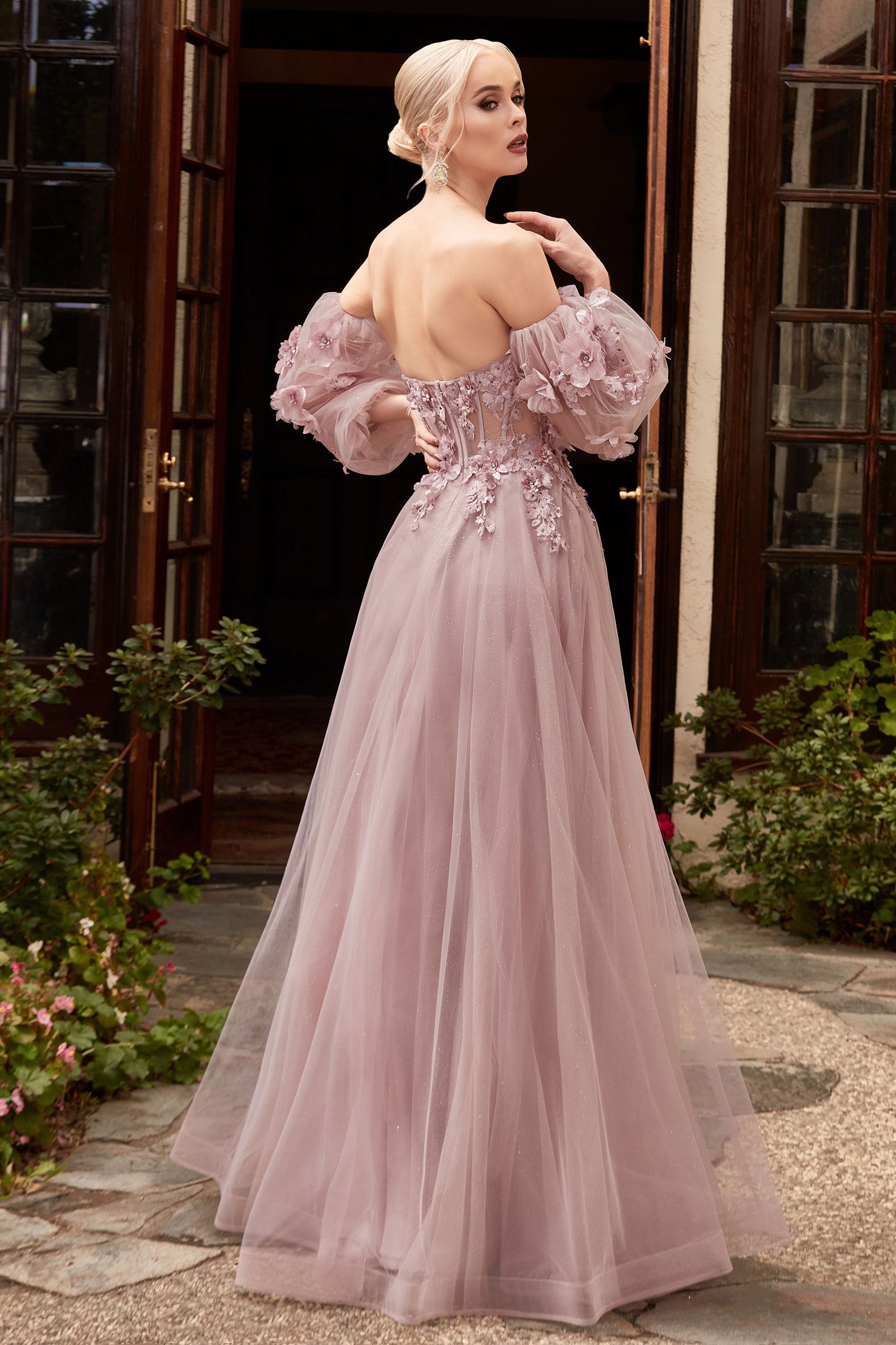 Strapless Off The Shoulder Gown-4
