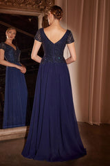 A-Line Chiffon Beaded Gown-1