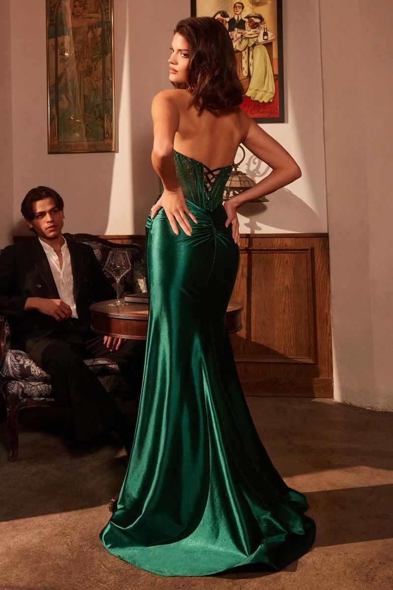 Strapless Satin Corset Dress-2