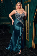Fitted Crystal & Satin Bodycon Dress-3