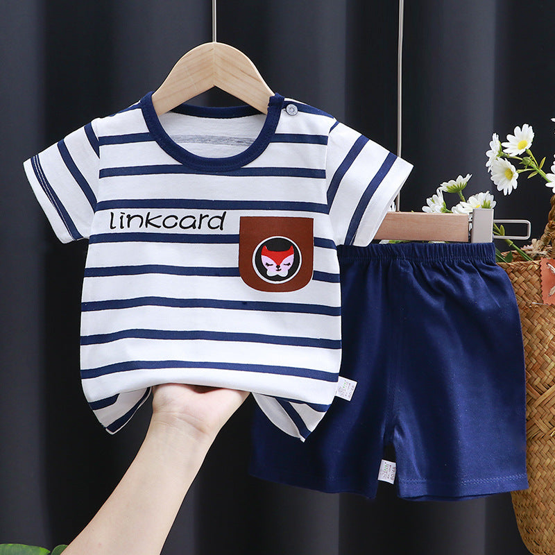 Children's Short-sleeved Suit Pure Cotton