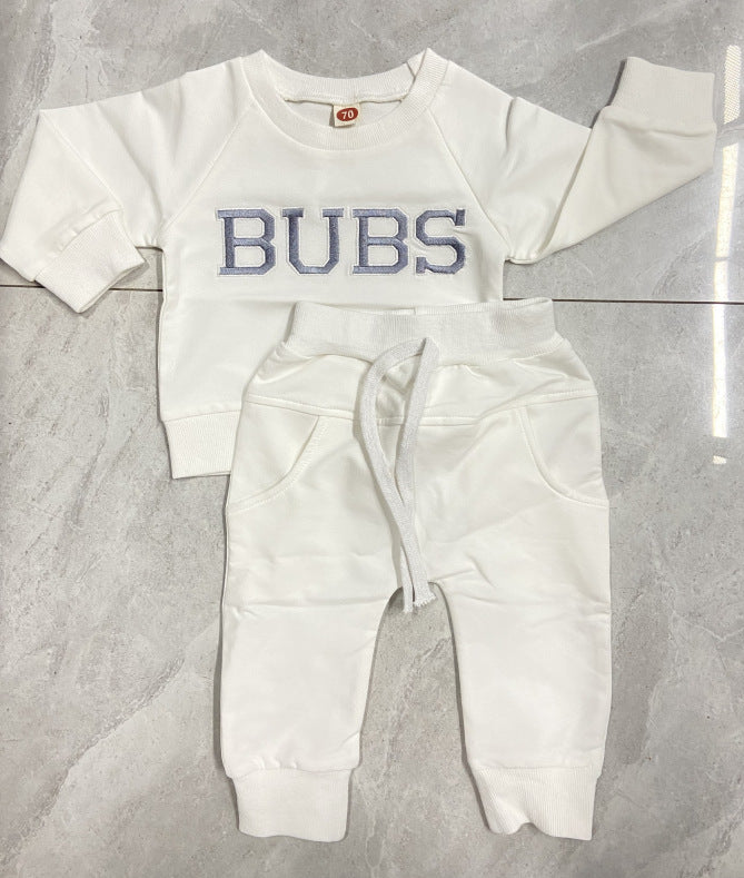 طقم سترة BUBS مطرزة بأكمام طويلة وحروف