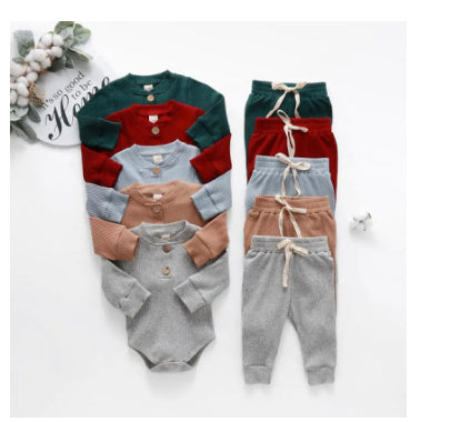 Infant Newborn Baby Girls Boys Spring Autumn Ribbed Solid