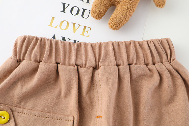 Short-sleeved Cartoon Animal Two-piece Set Children's Western Style