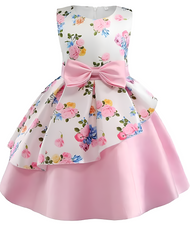 Floral Printed Frock Pink Dress For Baby Girl's & Girl's  Size 3-4