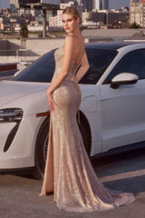 Strapless Sequin Fitted Corset Dress-1