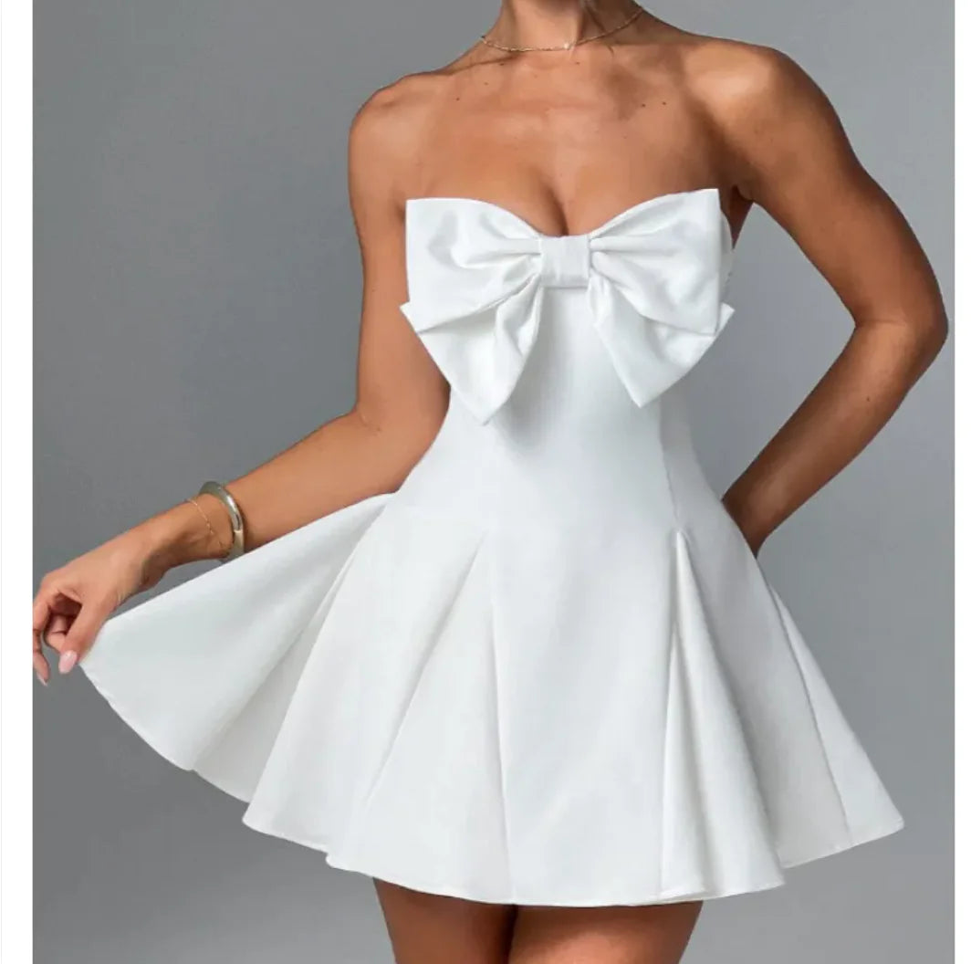 Sweet Bowknot Tube Top Dress