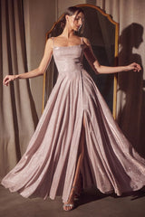A-line dress with square neckline and thin straps-2