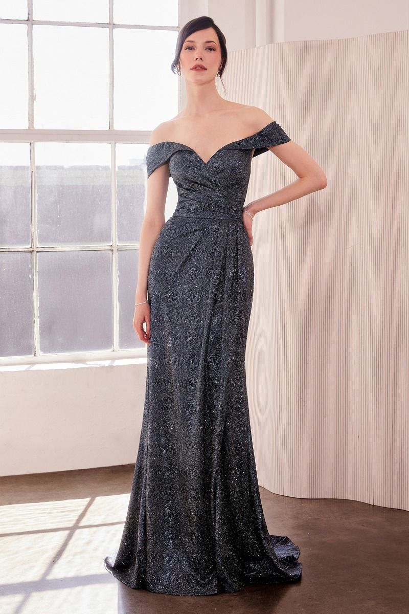 Shiny Off Shoulder Bodycon Dress-4