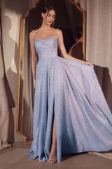 Strapless A-line dress with round neckline and bodice-3