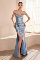 Strapless V-neck bodycon dress-1
