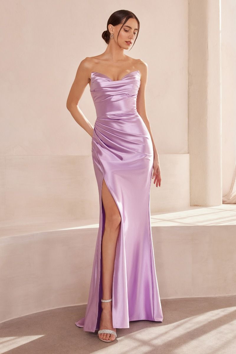 Strapless V-neck bodycon dress-7