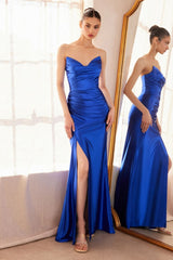 Strapless V-neck bodycon dress-10