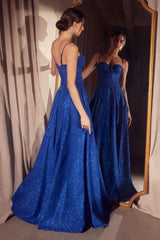 A-Line Dress With Glitter Fabric-3