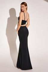 Beaded Draped Bodice Sweetheart Neckline Bodycon Dress-1