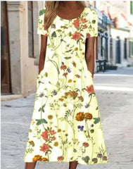 Flowy Bloom Loose-Fit Floral Maxi Dress